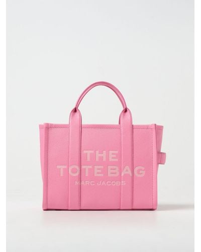 Marc Jacobs The Medium Tote Bag In Grained Leather - Pink