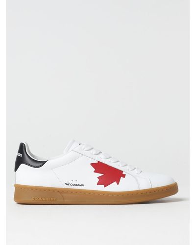 DSquared² Boxer Sneakers In Leather - White