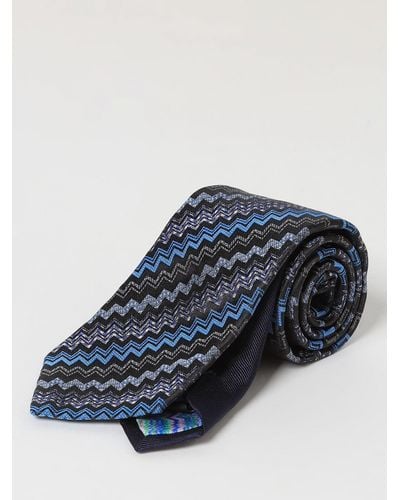 Missoni Cravatta in seta con motivo jacquard - Blu