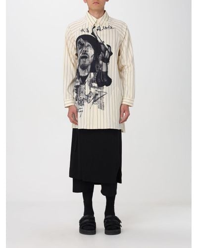 Yohji Yamamoto Camicia in cotone con stampa - Bianco