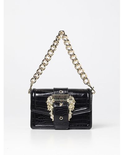 Versace Bag In Crocodile Print Synthetic Leather - White