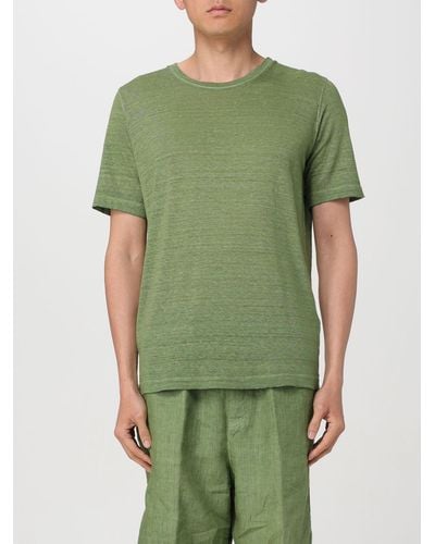 120% Lino T-shirt basic - Verde
