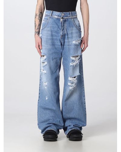 Balmain Jeans strappato in denim - Blu