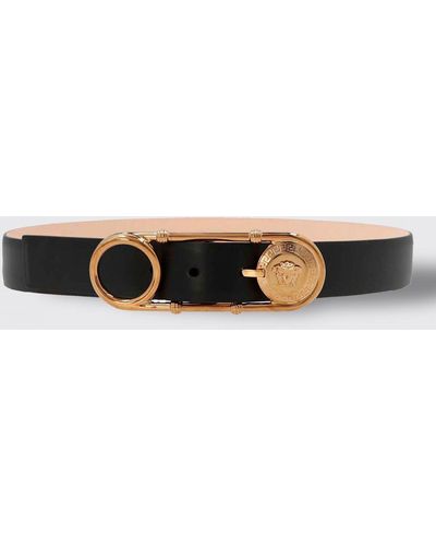 Versace Leather Belt With Buckle - Black