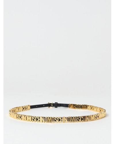 Moschino Leather Belt With Logo Lettering - Black