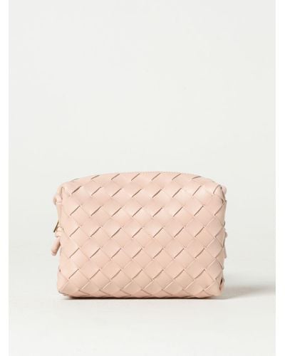 Bottega Veneta Mini Loop Bag In Woven Leather - Pink