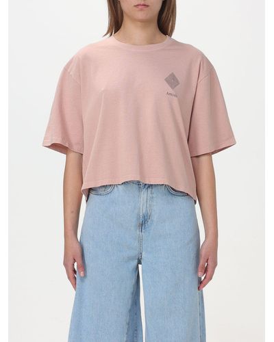 AMISH T-shirt cropped in jersey - Blu