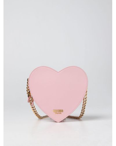 Moschino Leather Heart Bag - Pink