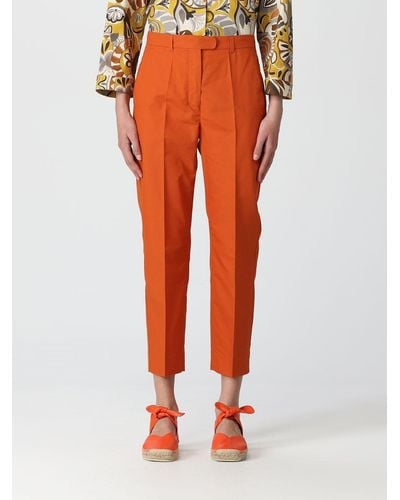 Max Mara S Max Mara Cotton And Silk Pants - Orange