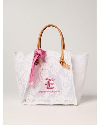 Ermanno Scervino Lace Shopping Bag - Pink
