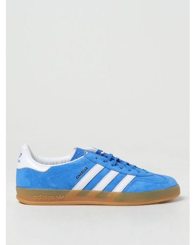 adidas Originals Gazelle Indoor Sneakers aus Veloursleder mit Lederbesatz - Blau