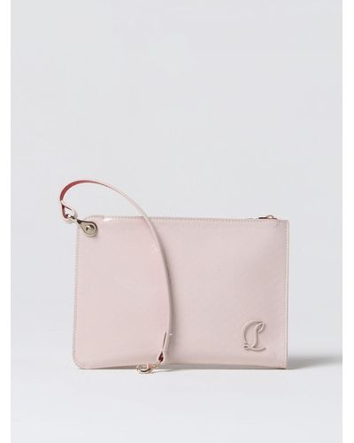 Christian Louboutin Pouch in pelle stampa pitone - Rosa