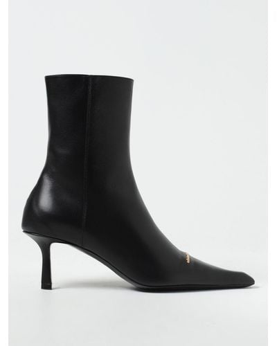 Alexander Wang Ankle Boots In Natural Grain Leather - Black