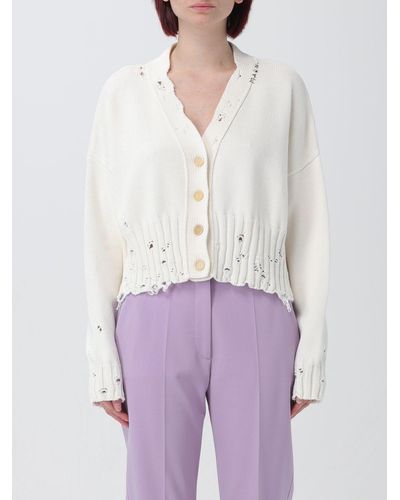 Marni Cardigan in maglia di cotone con rotture - Viola