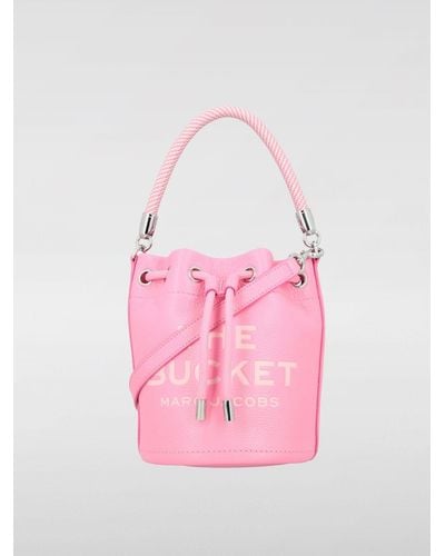 Marc Jacobs The Bucket Bag In Grained Leather - Pink