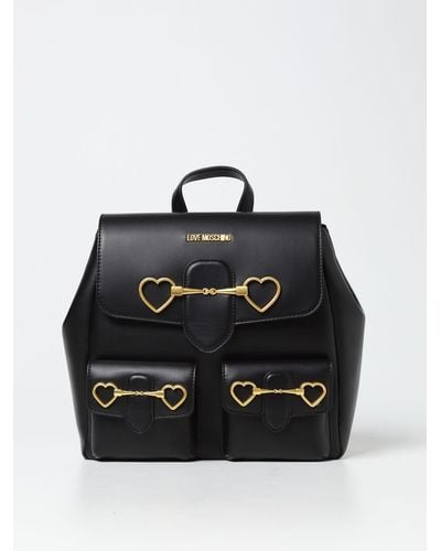 Love Moschino Backpack In Synthetic Leather - Black