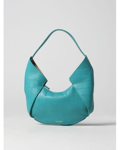 REE PROJECTS Borsa Riva in pelle stampa cocco - Blu