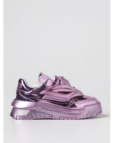 Versace Odyssey Sneakers In Synthetic Leather - Purple
