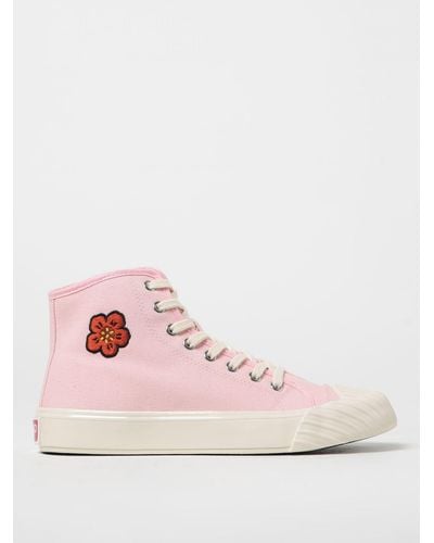 KENZO School Trainers In Canvas With Embroidery - Pink