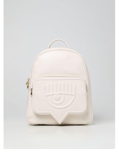 Chiara Ferragni Eyelike Backpack In Synthetic Leather - Natural