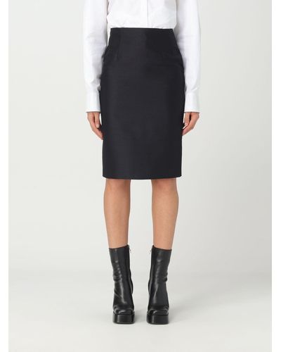 Versace Skirt In Wool And Silk - Black