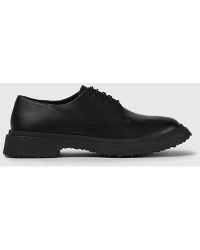 Camper Walden Lace-up Shoes In Full-grain Calfskin - Black