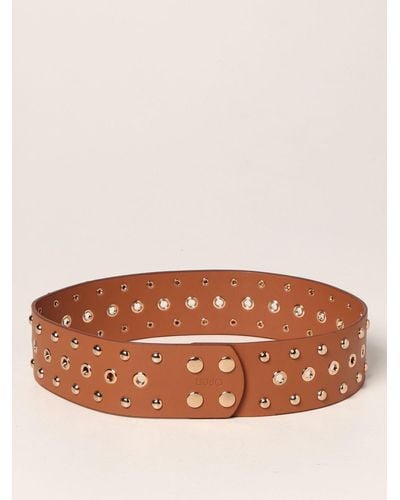 Liu Jo Belt In Synthetic Leather With Studs - Brown