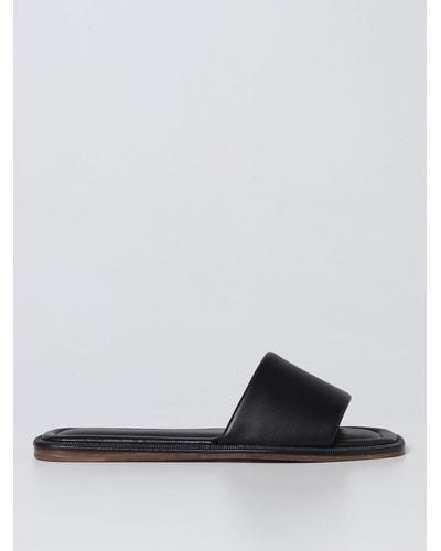Brunello Cucinelli Sandal In Nappa With Monil - Black