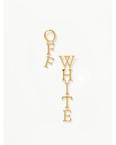 Off-White c/o Virgil Abloh Logo Earrings In Brass - White