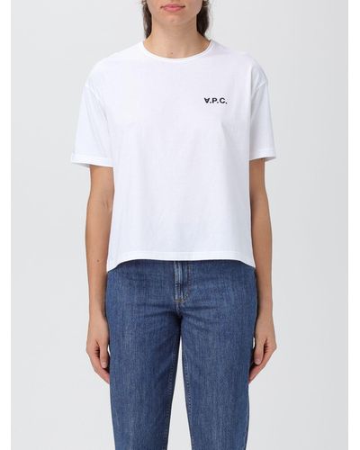A.P.C. T-shirt in cotone con logo - Bianco