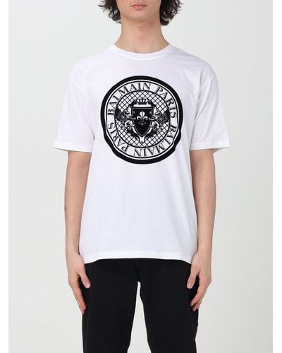 Balmain T-shirt With Flocked Coin Print - White