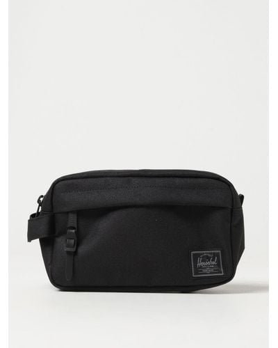 Herschel Supply Co. Beauty case in tessuto riciclato con logo - Nero