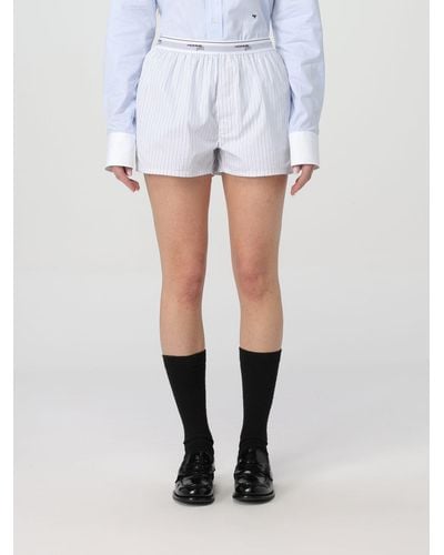HOMMEGIRLS Pantaloncino in cotone a righe - Bianco
