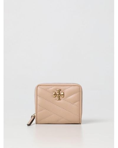 Tory Burch Wallet In Quilted Leather - Natural