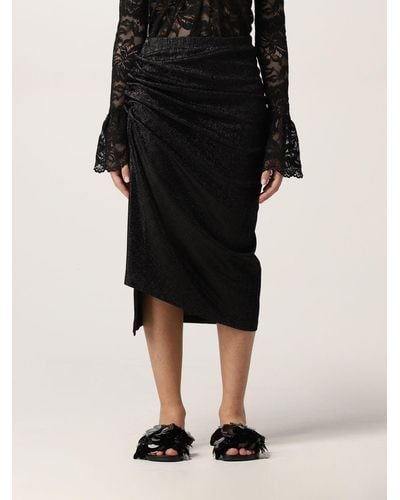 Rabanne Metallic Asymmetrical Skirt - Black