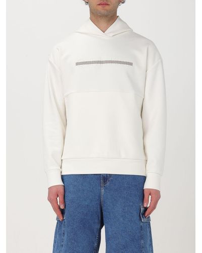 Calvin Klein Felpa in cotone con logo - Bianco