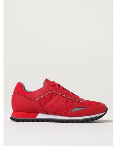 BOSS Sneakers Parkour in gomma e mesh - Rosso