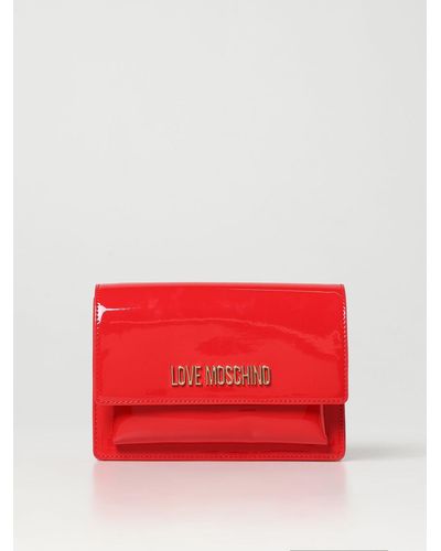 Love Moschino Bag In Patent Leather - Red