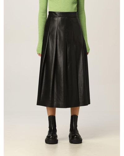 MSGM Midi Skirt In Ecological Leather - Multicolour