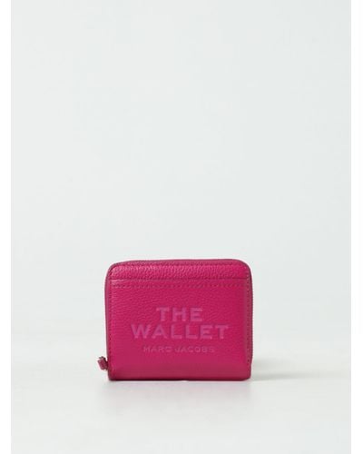 Marc Jacobs Wallet In Grained Leather - Pink