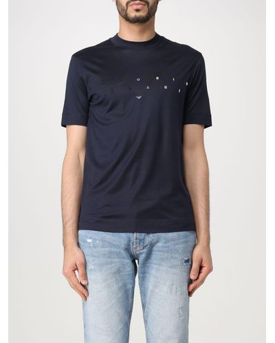 Emporio Armani T-shirt con logo lettering - Blu