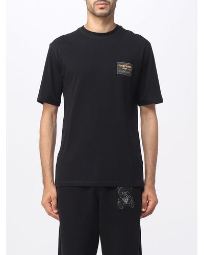 Moschino T-shirt in cotone organico con logo - Nero