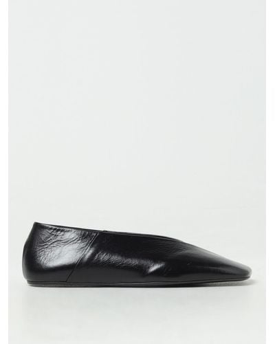 Jil Sander 10Mm Leather Flat Shoes - Black