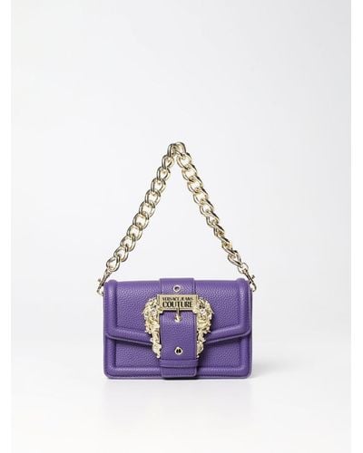 Versace Bag In Grained Synthetic Leather - Purple