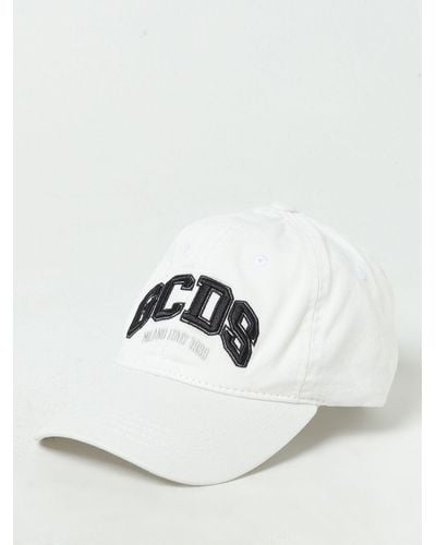 Gcds Cappello in cotone con logo - Bianco