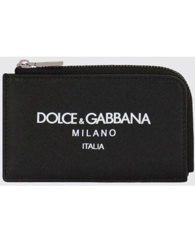 Dolce & Gabbana Portafoglio in pelle con logo - Nero