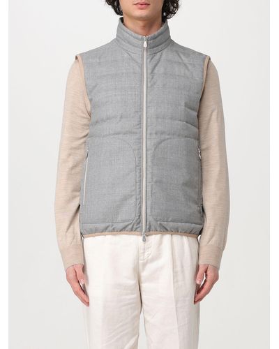 Brunello Cucinelli Gilet imbottito in lana vergine - Grigio