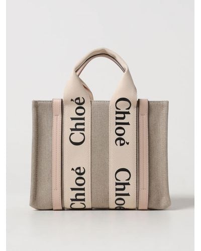 Chloé Petit sac cabas Woody - Neutre