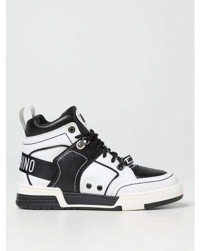 Moschino Sneakers In Synthetic Leather - Metallic