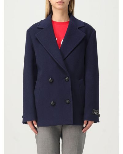 MSGM Caban In Wool - Blue